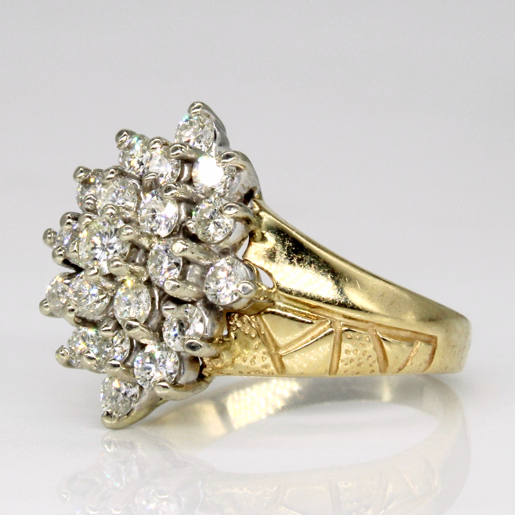 Diamond Cocktail Ring | 1.10ctw | SZ 6.5 |