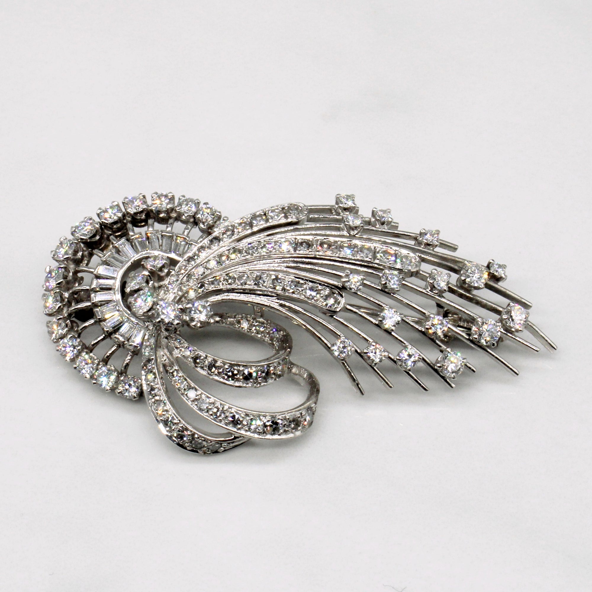 Ornate Diamond Brooch | 3.00ctw |