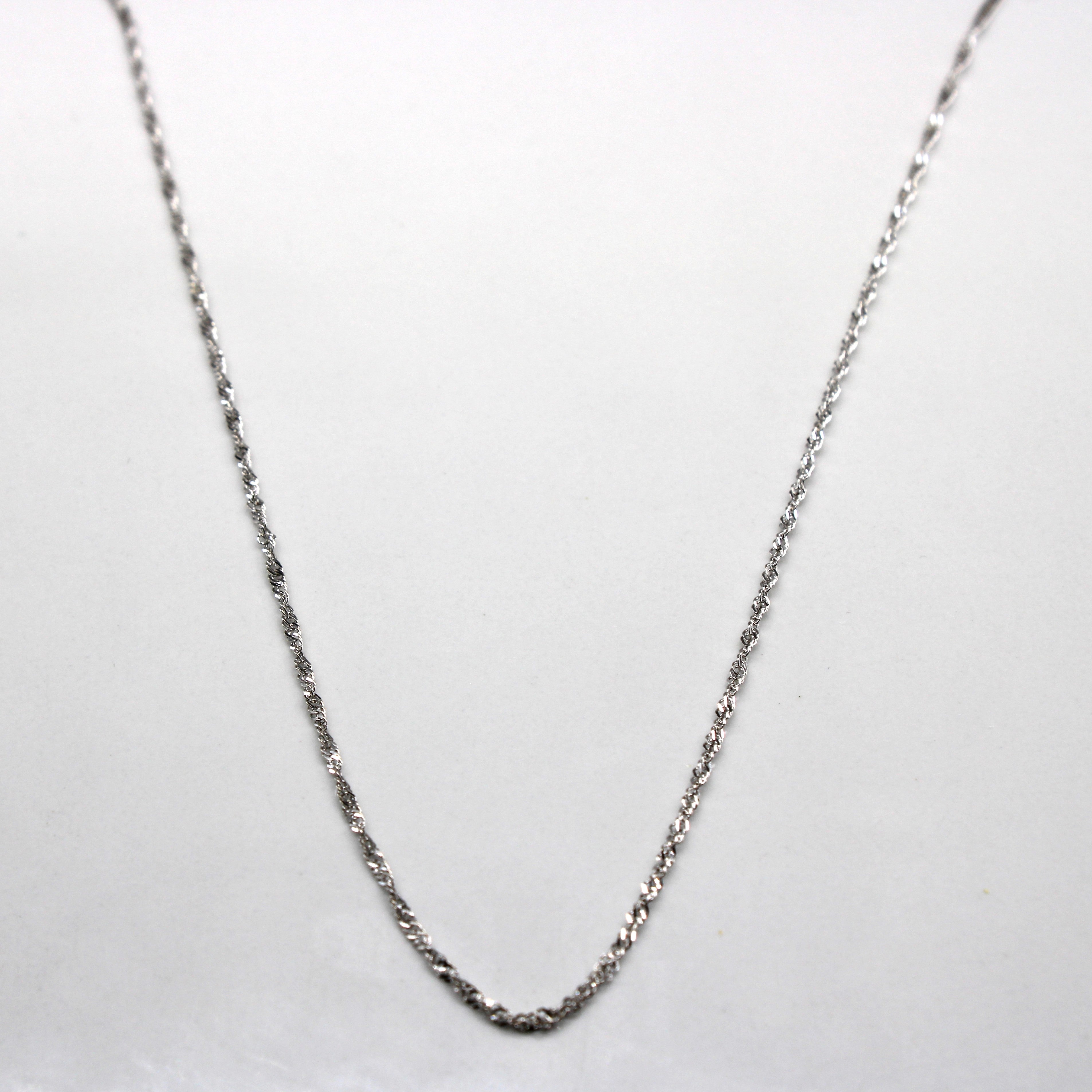 Chaîne Singapour en or blanc 14 carats | 16" | 