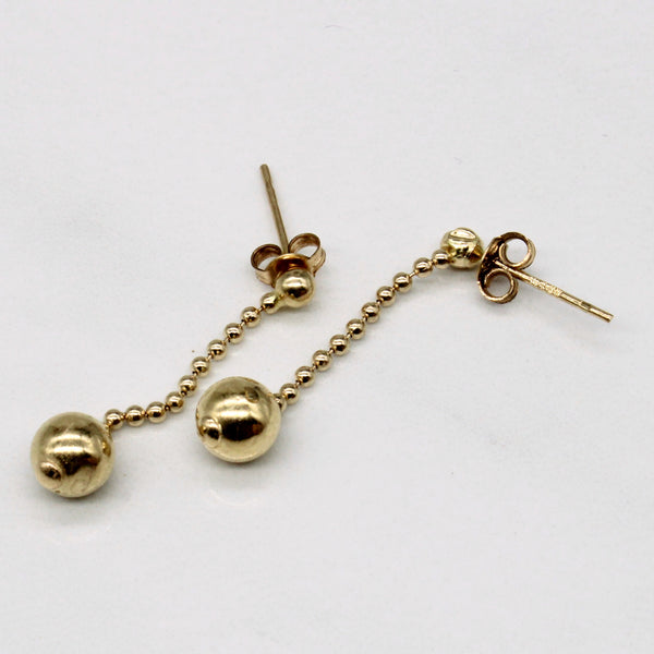 10k Yellow Gold Ball Chain Earrings