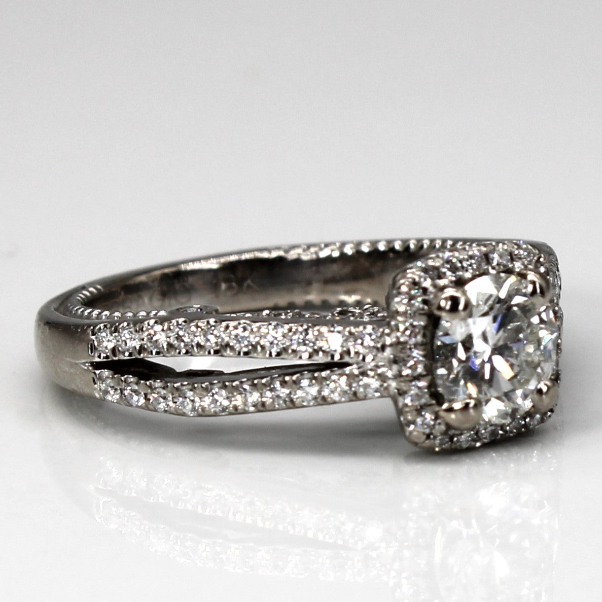 Cathedral Set Halo Diamond Engagement Ring | 1.26ctw SI2/I1 H/I | SZ 5.5 |