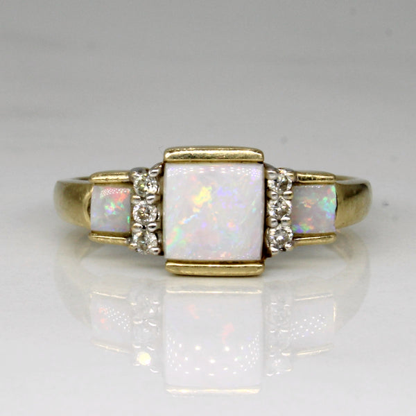 Opal & Diamond Cocktail Ring | 0.60ctw, 0.06ctw | SZ 7 |