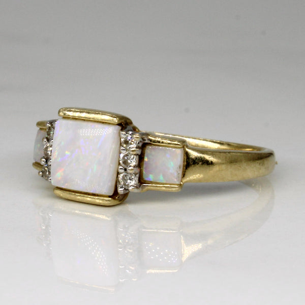 Opal & Diamond Cocktail Ring | 0.60ctw, 0.06ctw | SZ 7 |