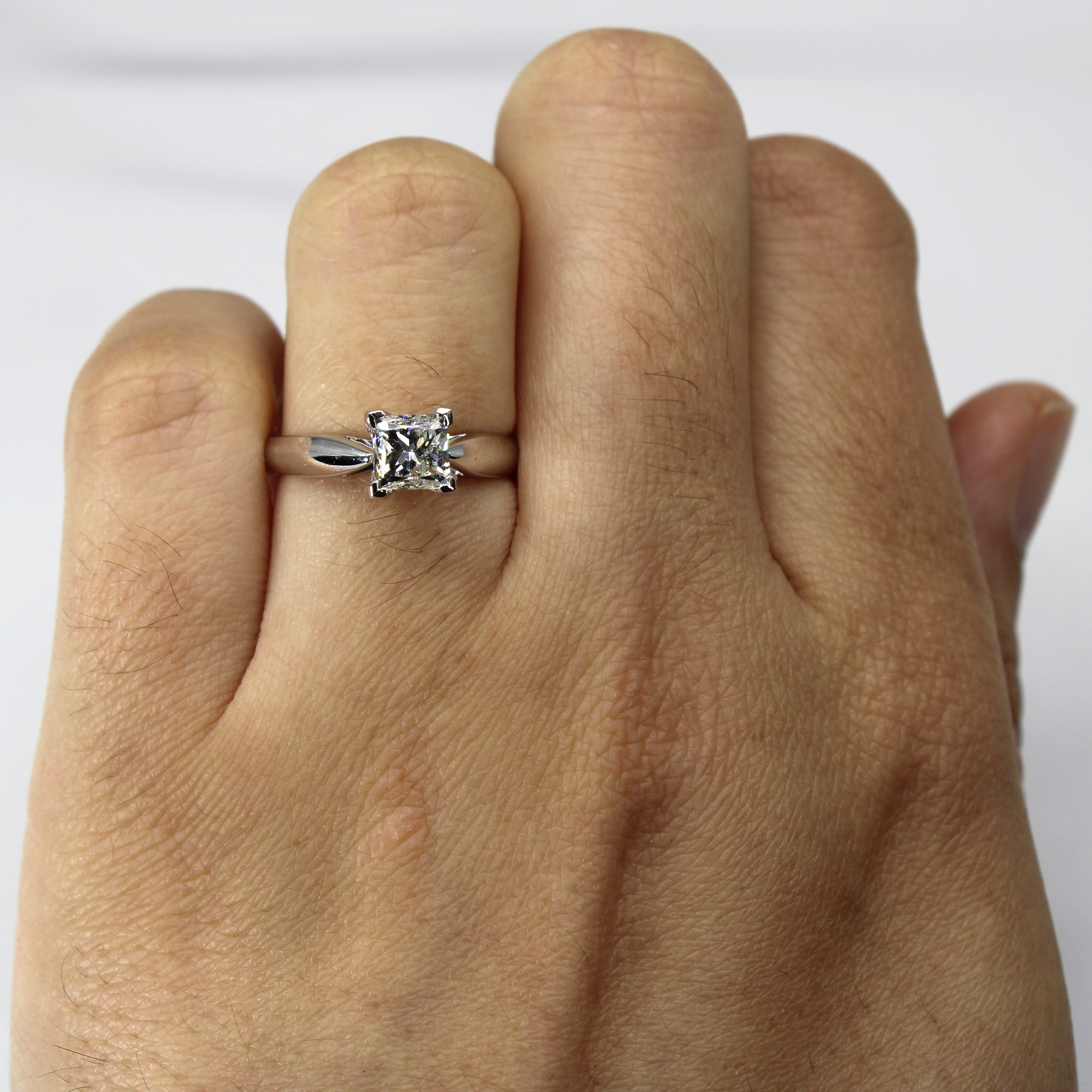 Prong Set Solitaire Princess Canadian Diamond Ring | 1.00ct SI2 I-J | SZ 6 |