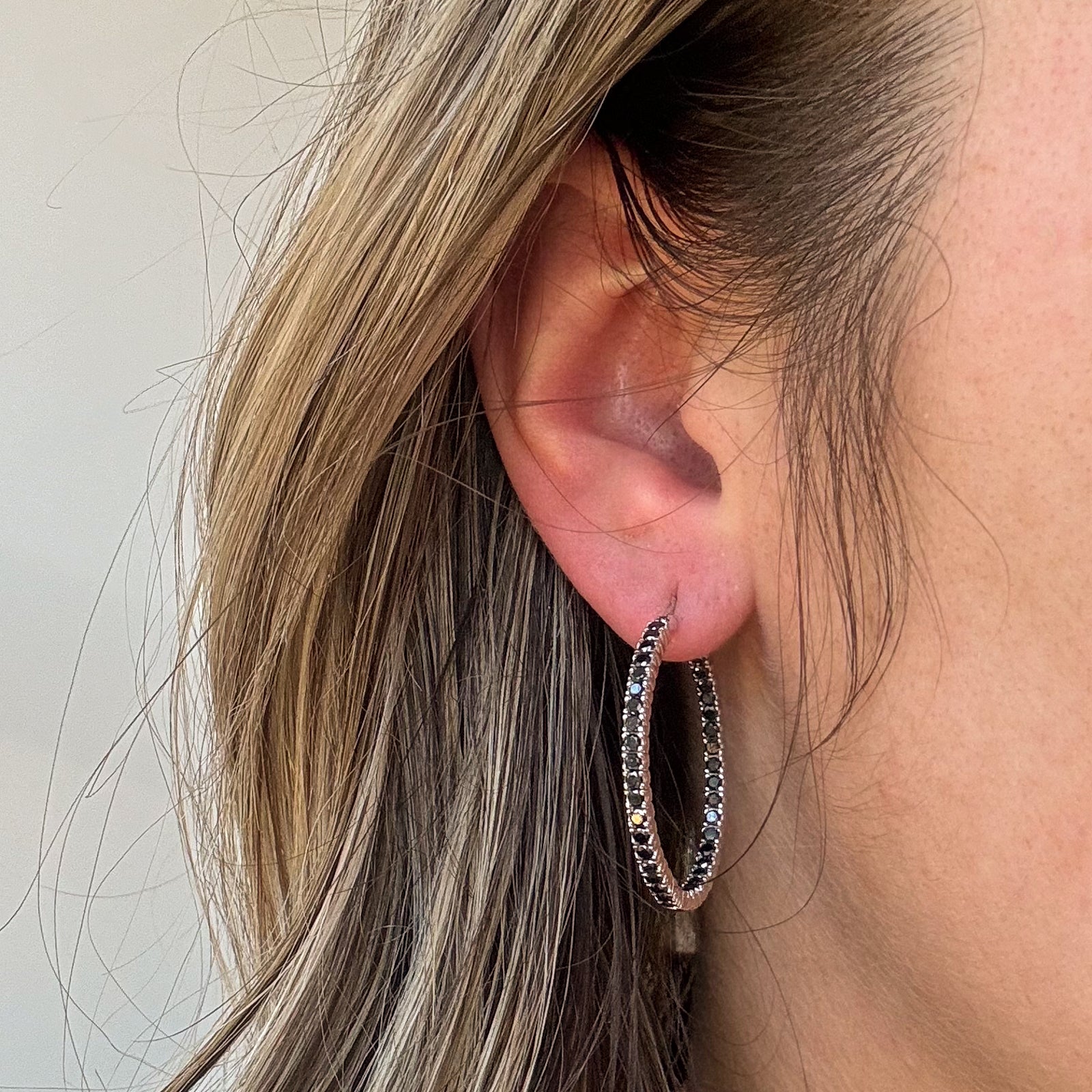 Black Diamond Hoop Earrings | 1.95ctw |