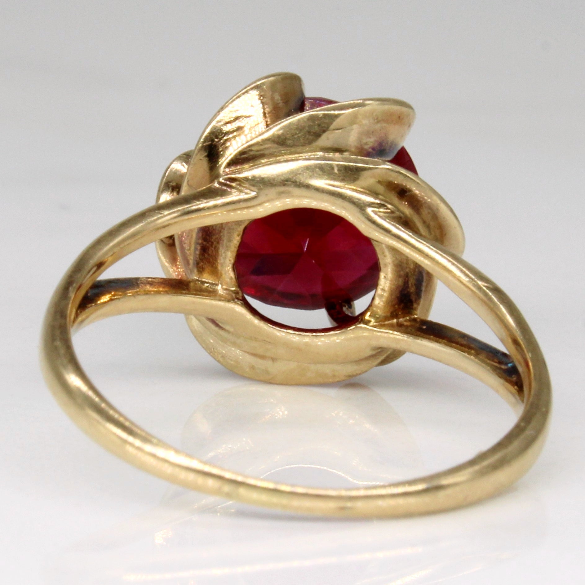 Bague cocktail en rubis synthétique | 4,75 ct | Taille 7,5 | 