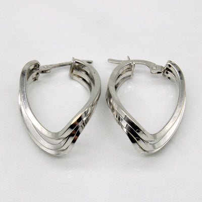 14k White Gold Hoop Earrings