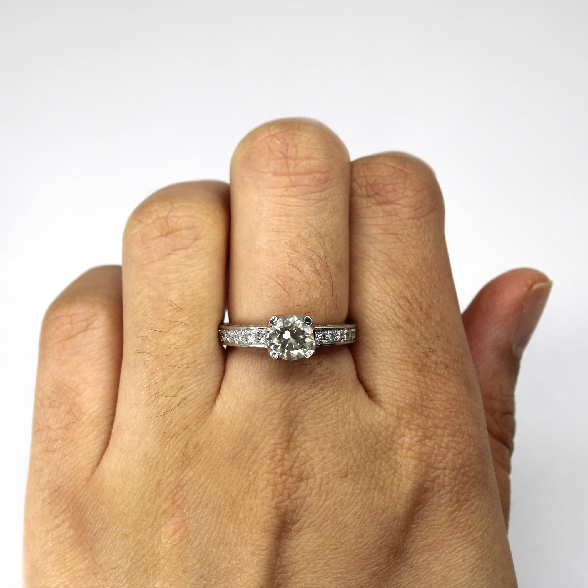 Platinum Diamond Engagement Ring | 1.28ctw | SZ 6.5 |