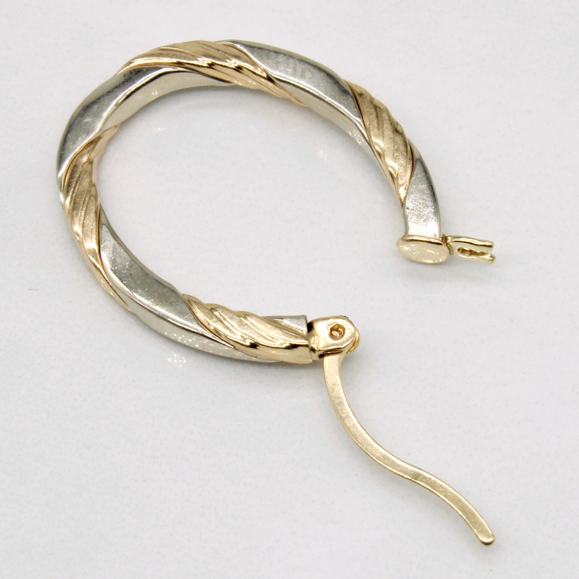 10k Two Tone Gold Hoop Earrings