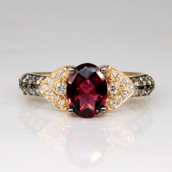 'La Vien' Garnet & Diamond Ring | 1.25ct, 0.37ctw | SZ 6.75 |