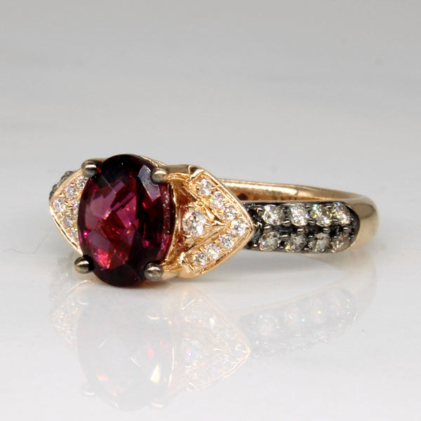 'La Vien' Garnet & Diamond Ring | 1.25ct, 0.37ctw | SZ 6.75 |