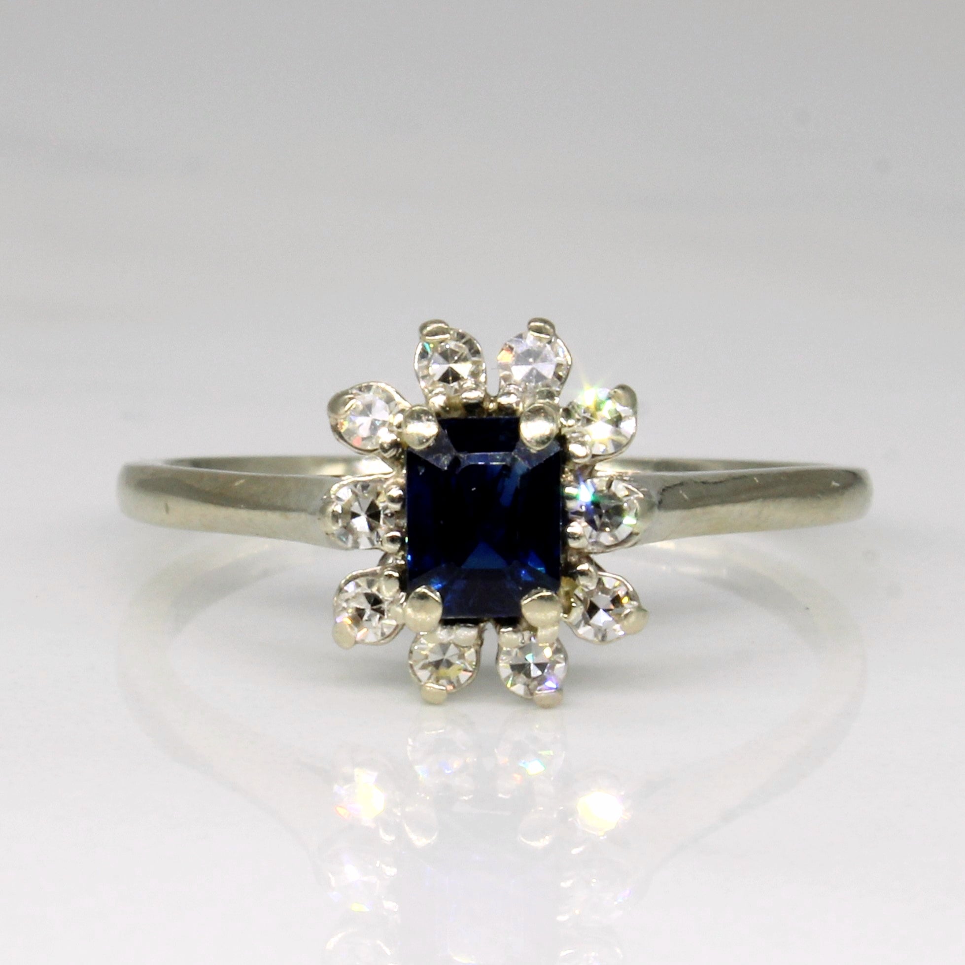 Sapphire & Diamond Halo Set Ring | 0.60ct, 0.20ctw | SZ 8.5 |