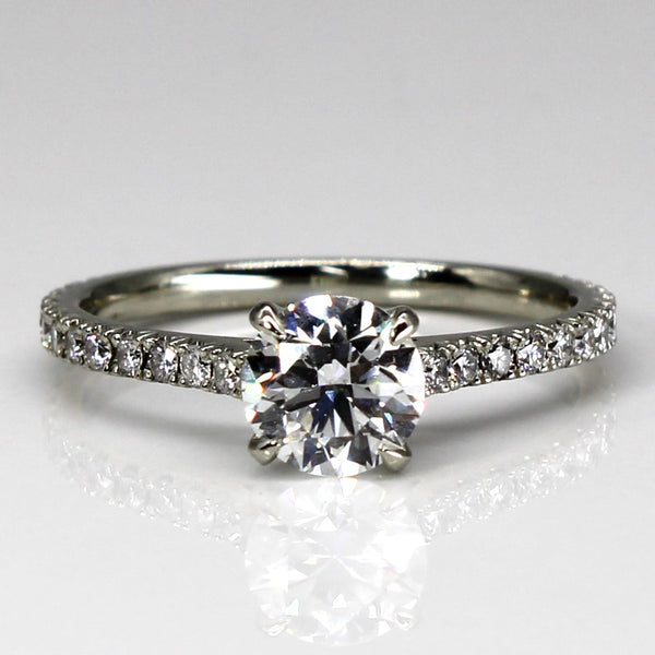 Solitaire with Accents Diamond Engagement Ring | 1.65ctw SI1 F | SZ 9.5 |