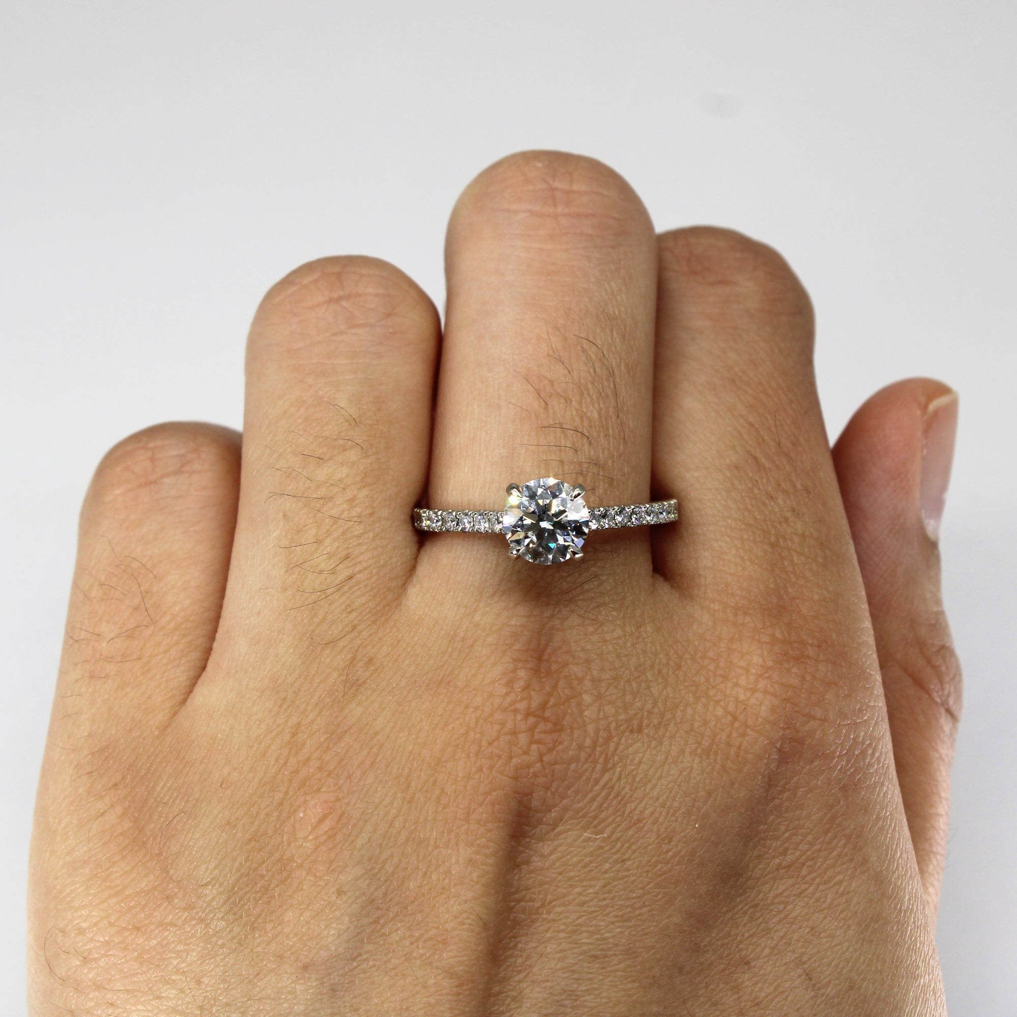 Solitaire with Accents Diamond Engagement Ring | 1.65ctw SI1 F | SZ 9.5 |