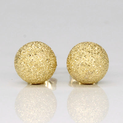 18k Yellow Gold Brushed Finish Earrings