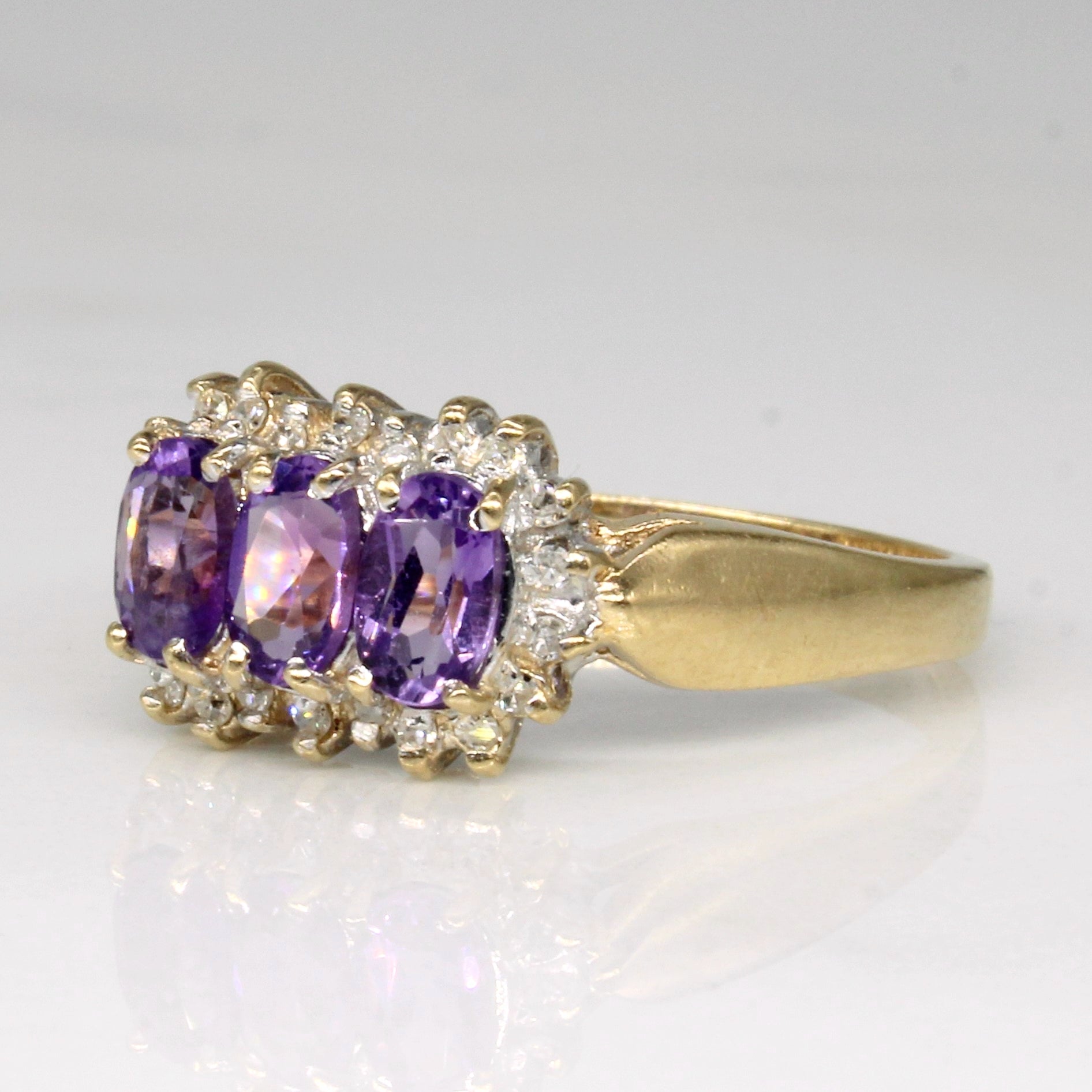 Bague cocktail améthyste et diamants | 0,50 ct, 0,11 ct | Taille 8 | 