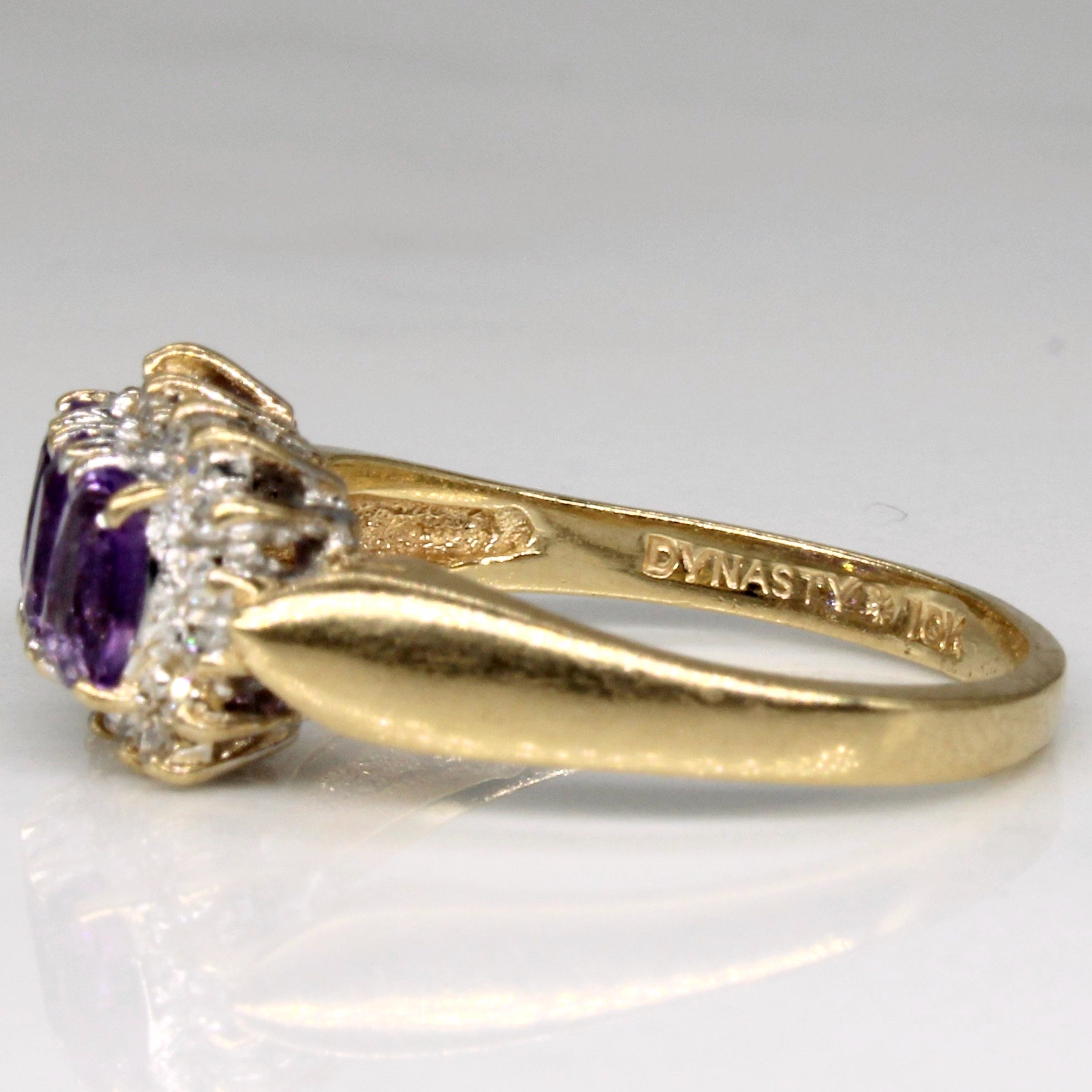 Bague cocktail améthyste et diamants | 0,50 ct, 0,11 ct | Taille 8 | 