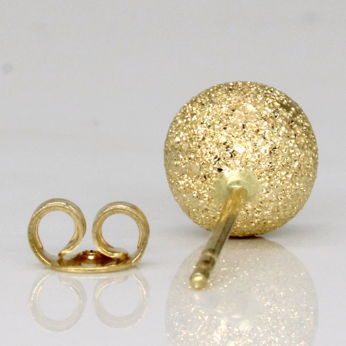18k Yellow Gold Brushed Finish Earrings