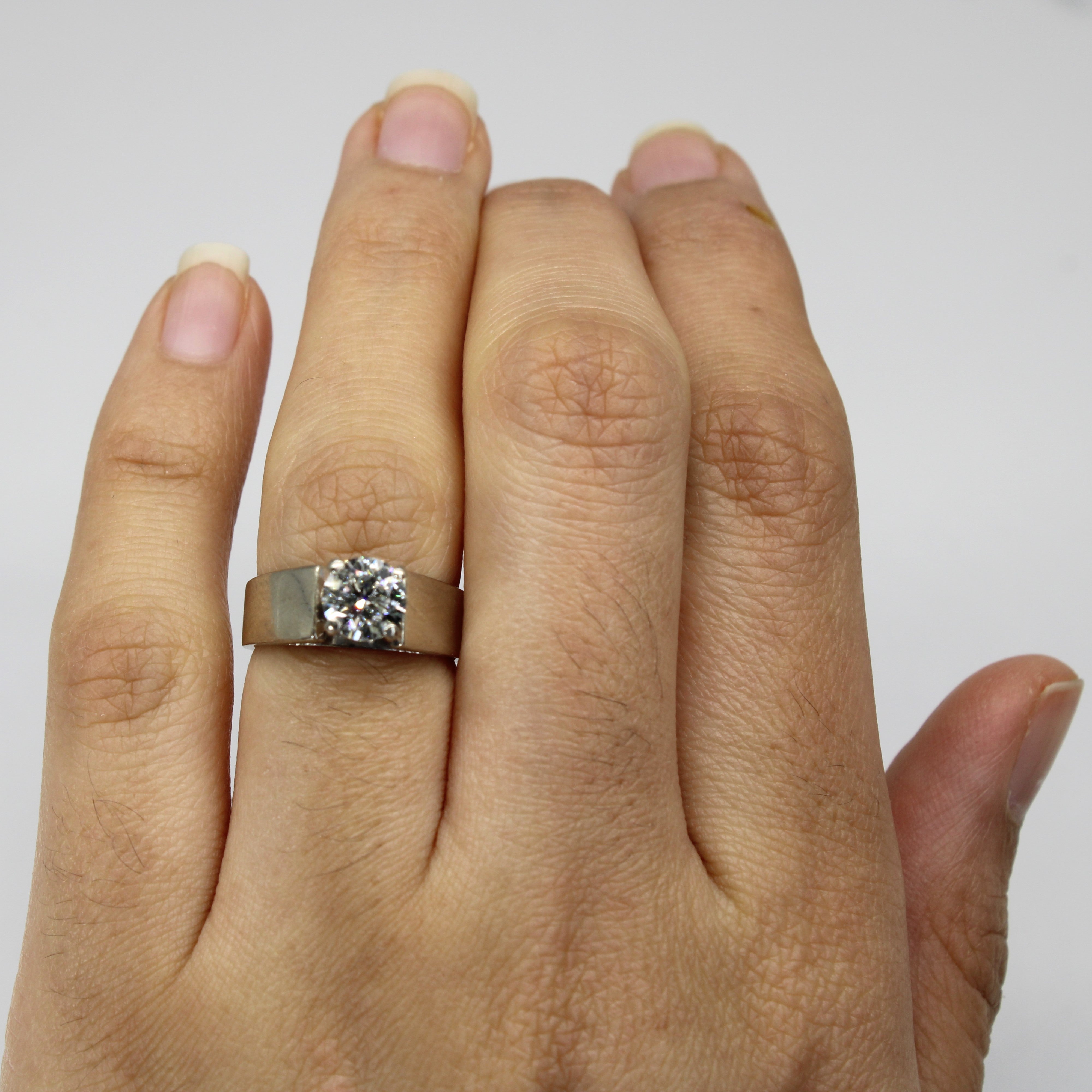Tapered Solitaire Diamond Ring | 0.92ct I1/I2 I/J | SZ 4.25 |