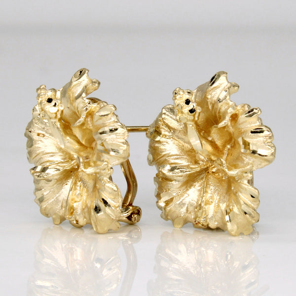 14k Yellow Gold Flower Earrings