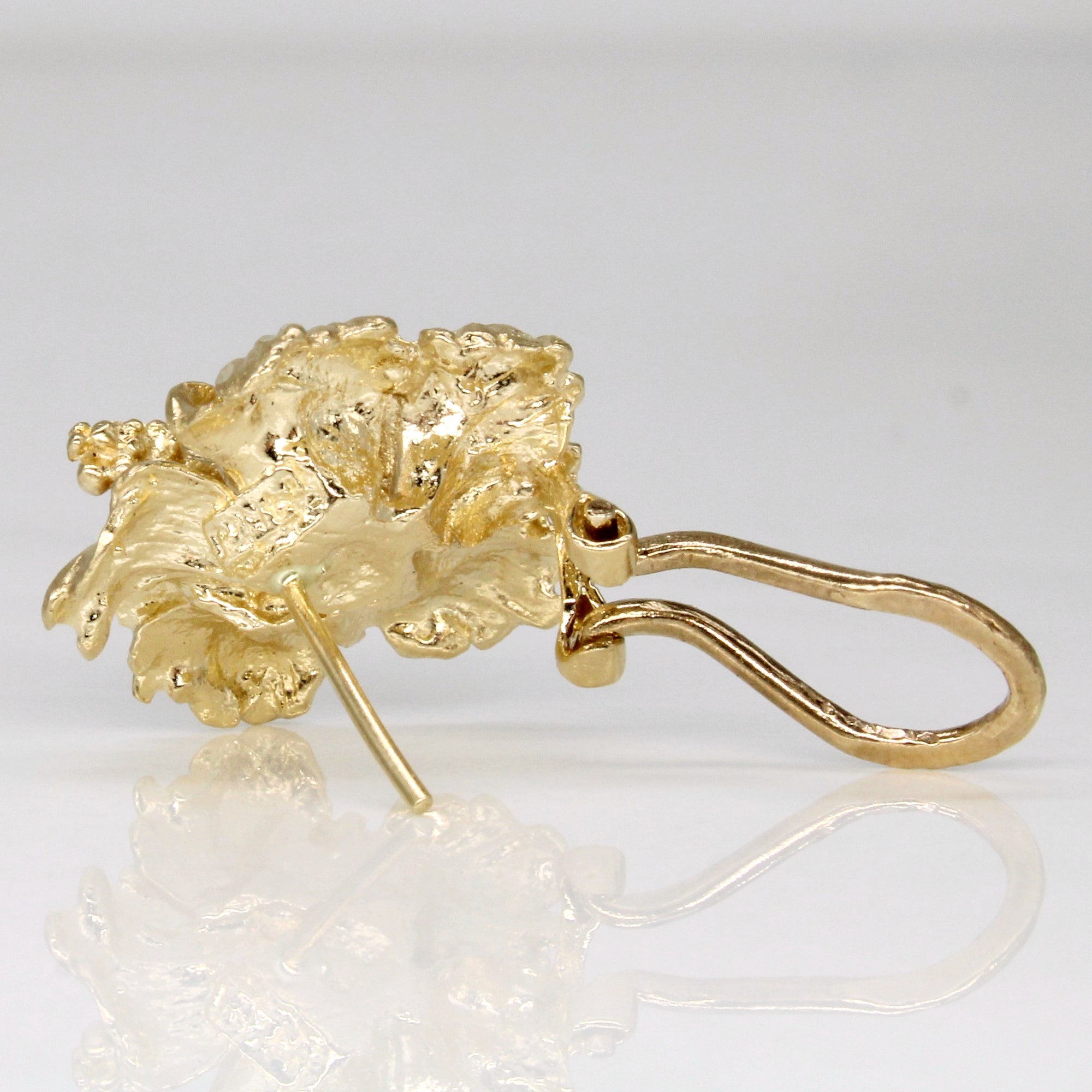 14k Yellow Gold Flower Earrings