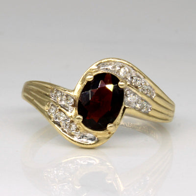 Garnet & Diamond Waterfall Ring | 0.67ct, 0.05ctw | SZ 6 |