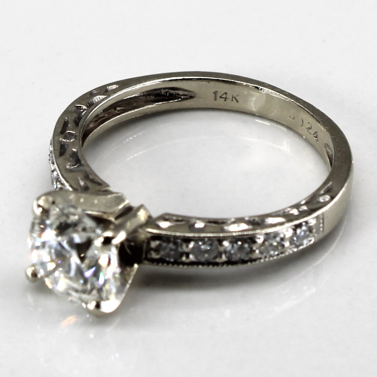 Solitaire with Accents Diamond Engagement Ring | 1.27ctw | SZ 4.5 |