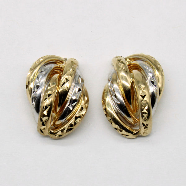 9k Two Tone Gold Earrings