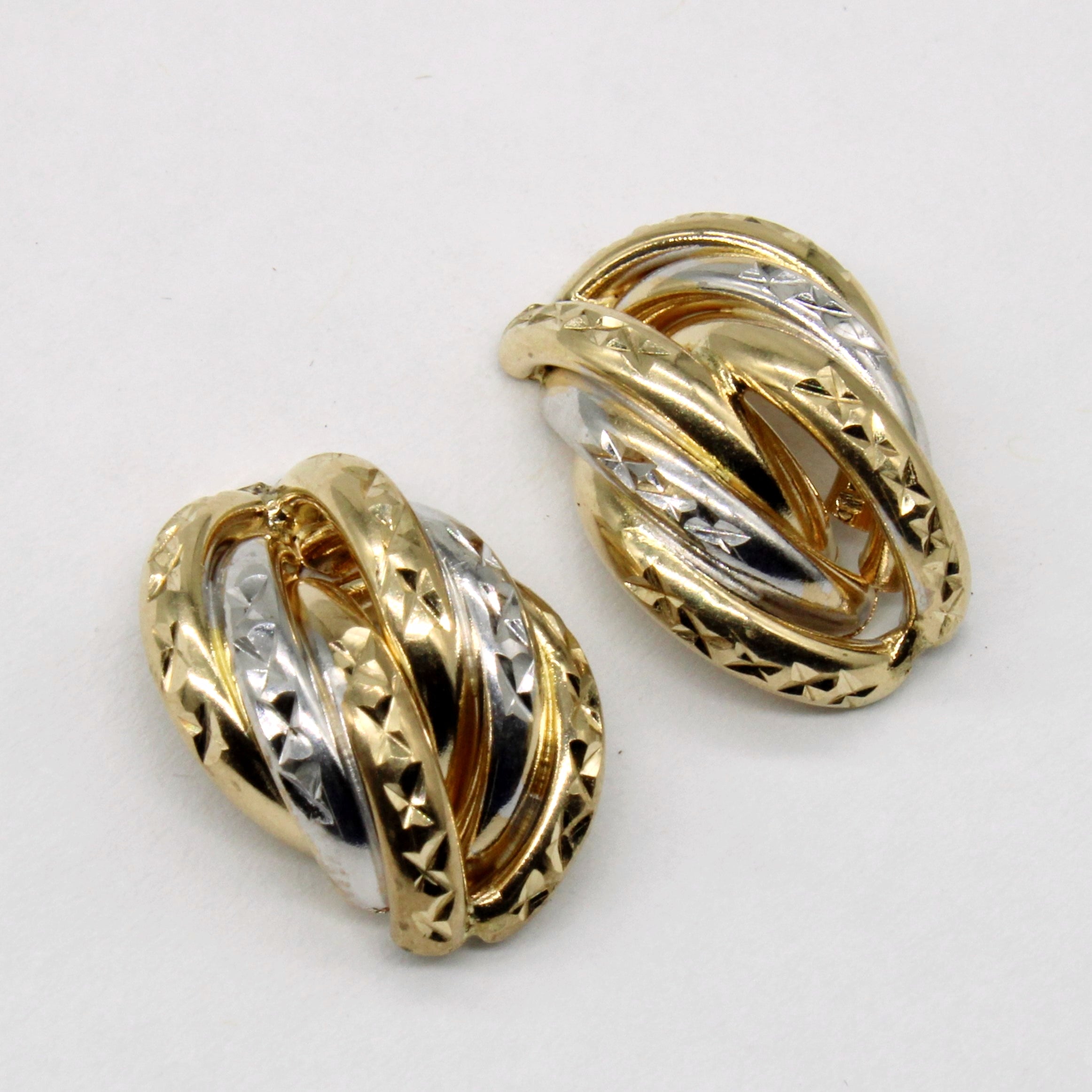 9k Two Tone Gold Earrings