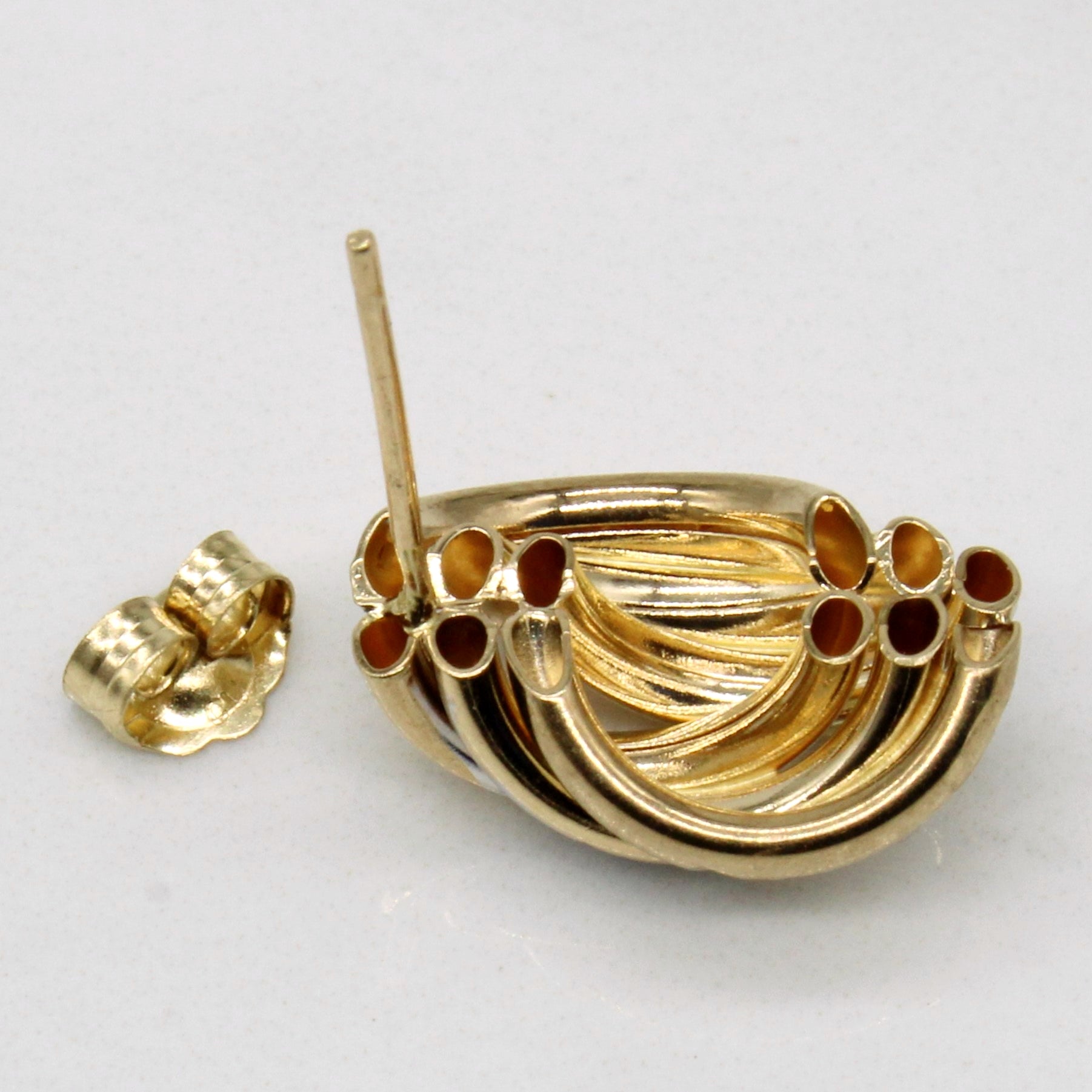 9k Two Tone Gold Earrings