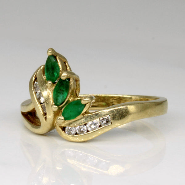 Diamond & Emerald Ring | 0.10ctw, 0.09ctw | SZ 5.75 |