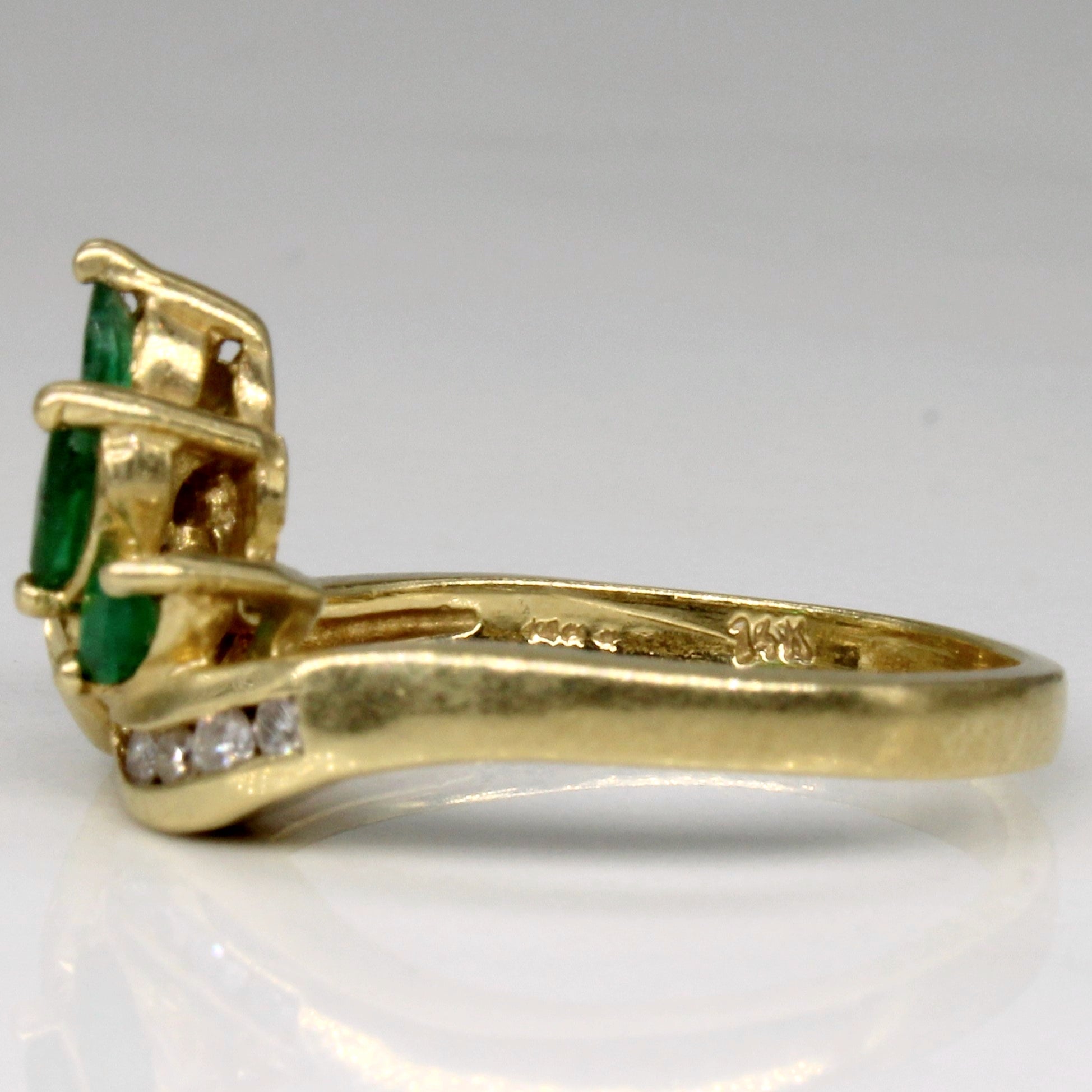 Diamond & Emerald Ring | 0.10ctw, 0.09ctw | SZ 5.75 |
