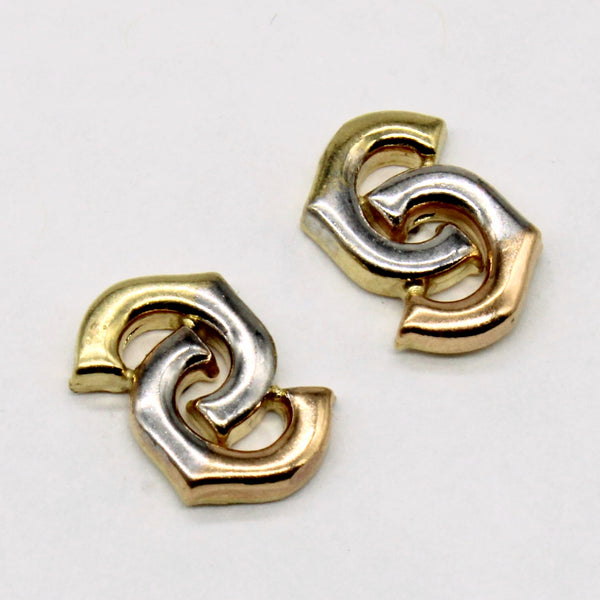 18k Tri Tone Gold Earrings