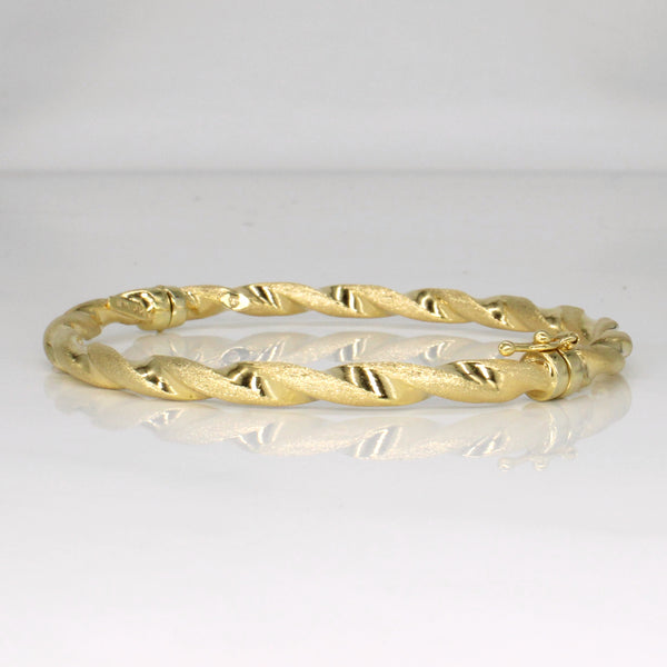 14k Yellow Gold Twisted Bracelet | 7