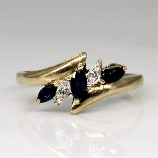 Sapphire & Diamond Waterfall Ring | 0.32ctw, 0.01ctw | SZ 9 |