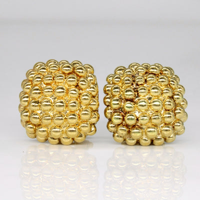 18k Yellow Gold Square Earrings
