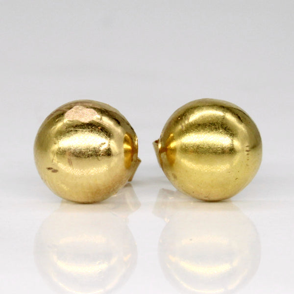 18k Yellow Gold Dome Earrings