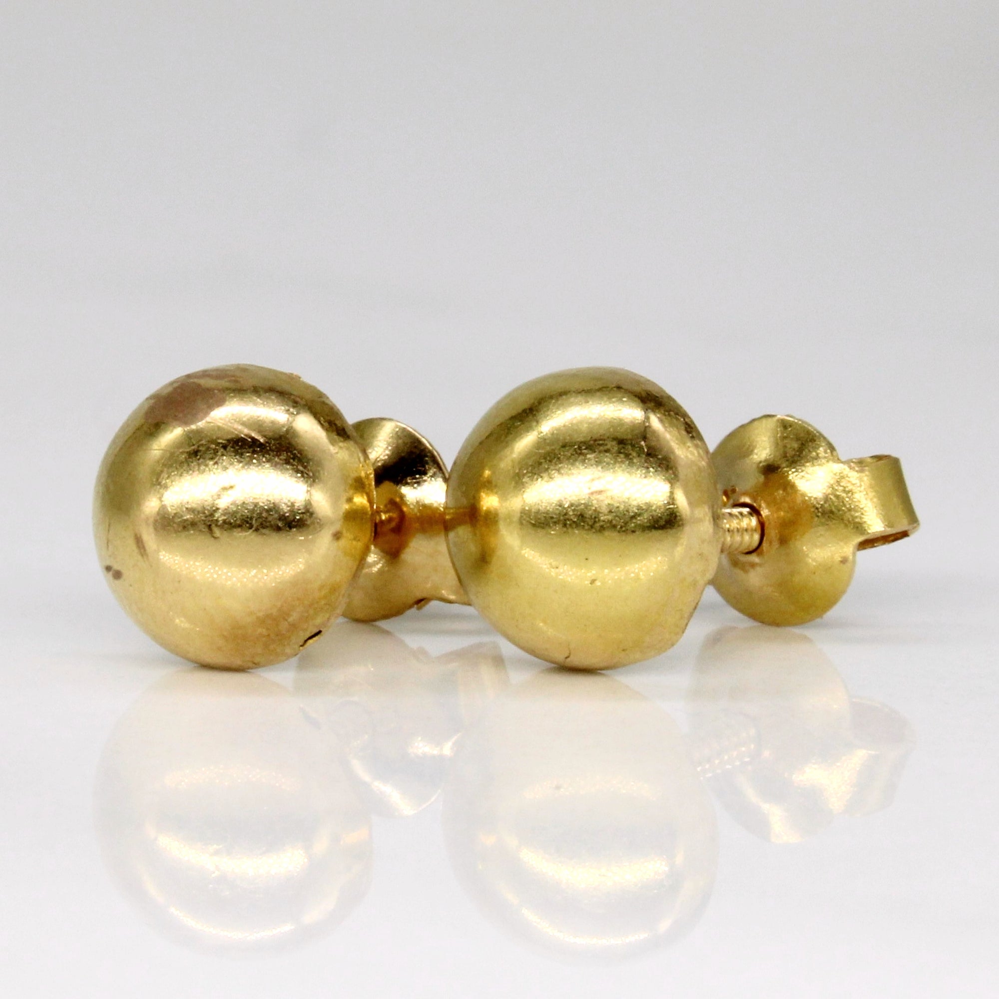 18k Yellow Gold Dome Earrings