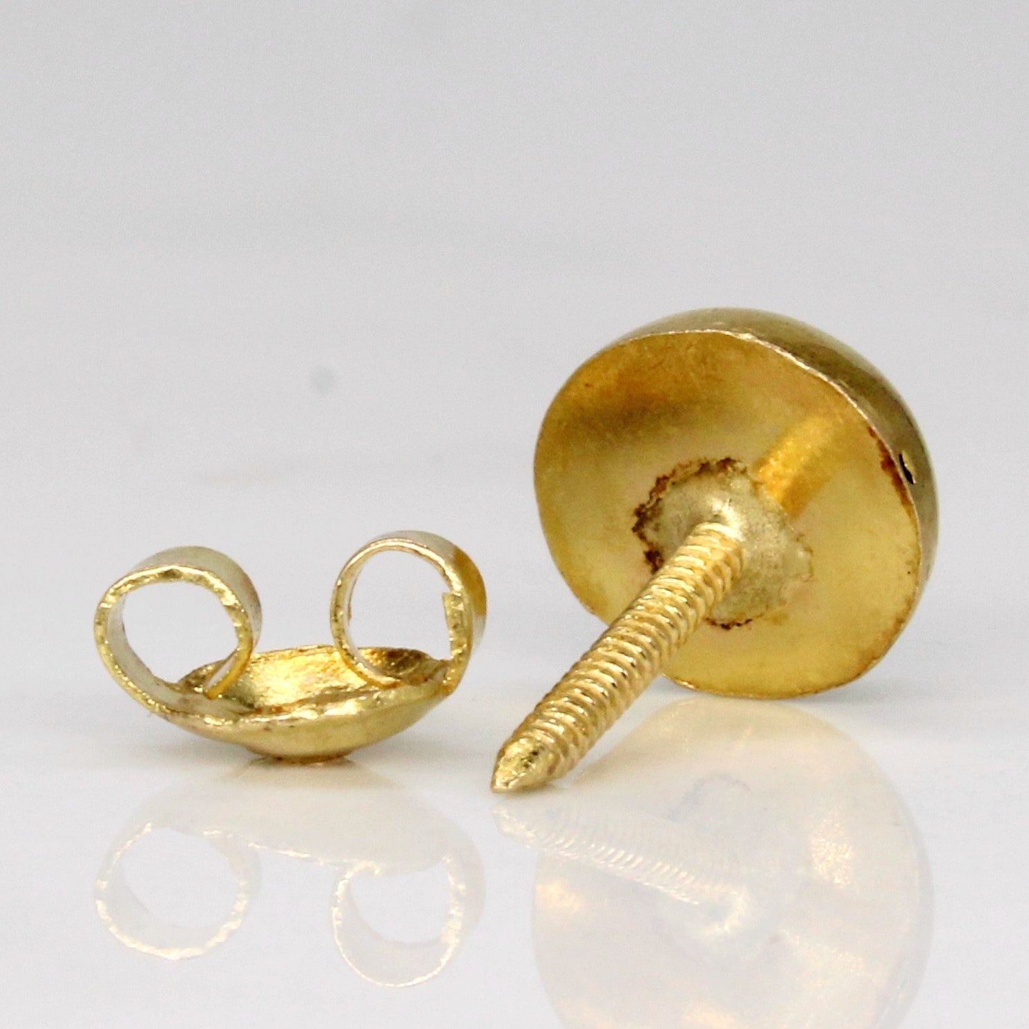 18k Yellow Gold Dome Earrings