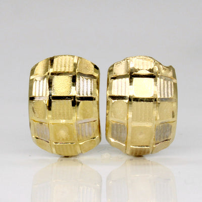 18k Two Tone Gold Earrings