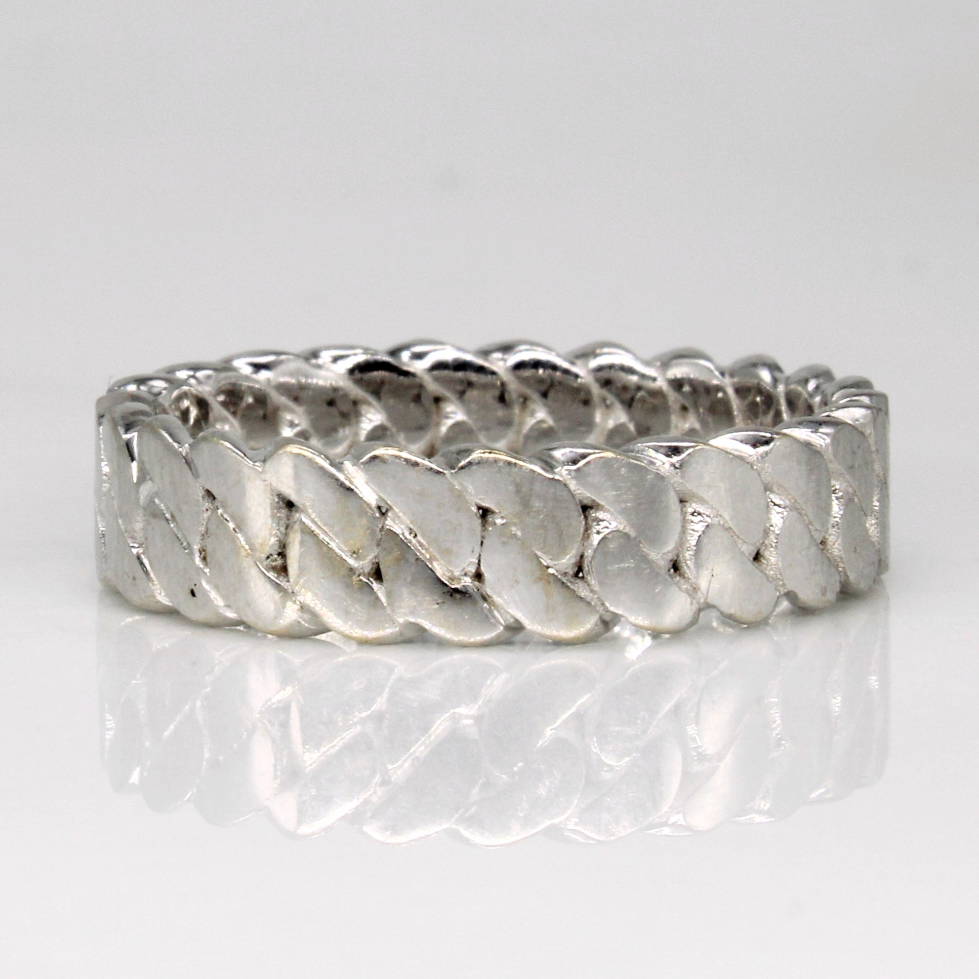 14k White Gold Chain Link Ring | SZ 9.75 |