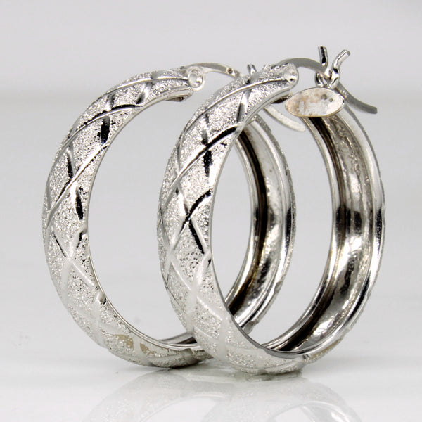 10k White Gold Hoop Earrings