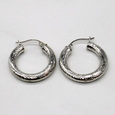 14k White Gold Hoop Earrings