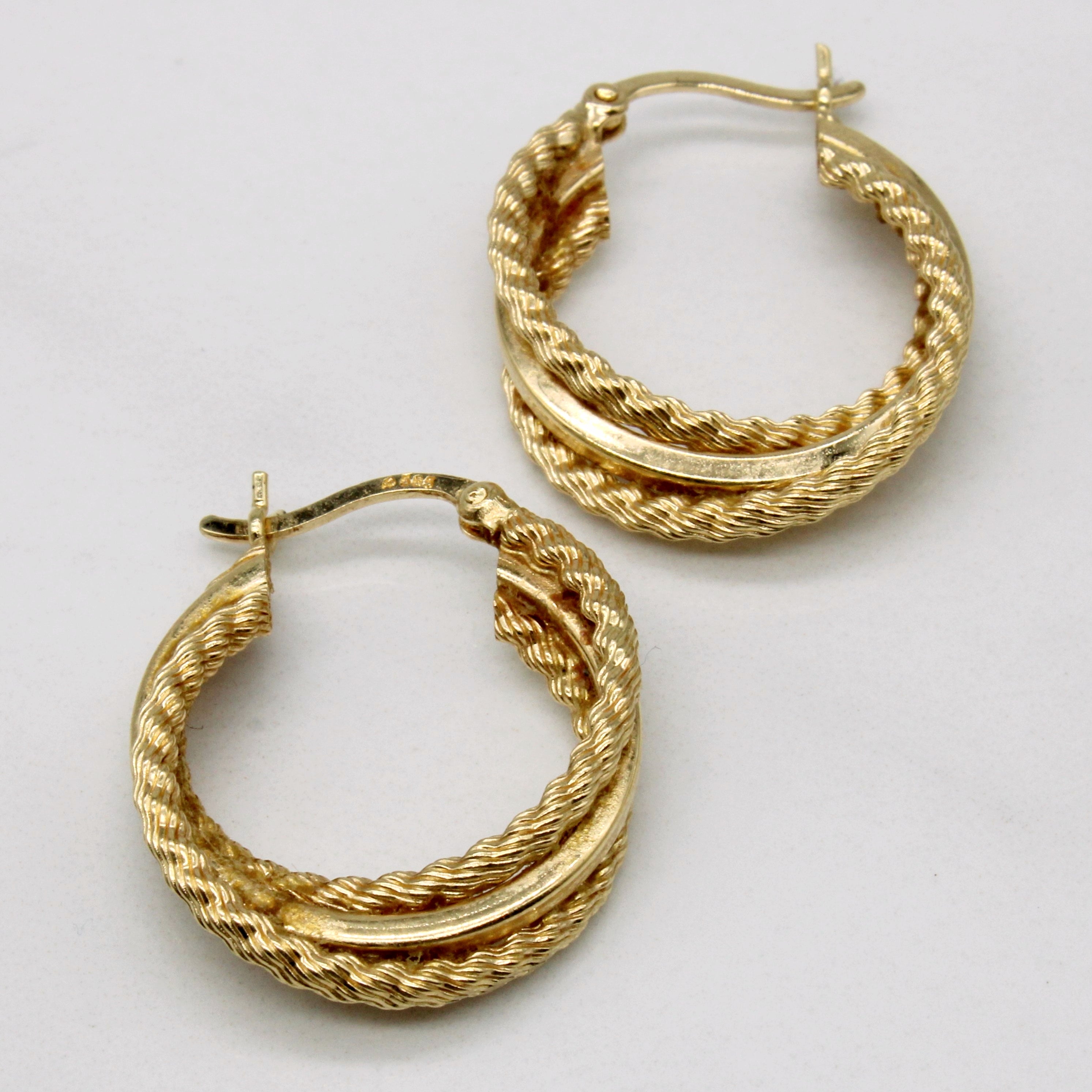 14k Yellow Gold Hoop Earrings