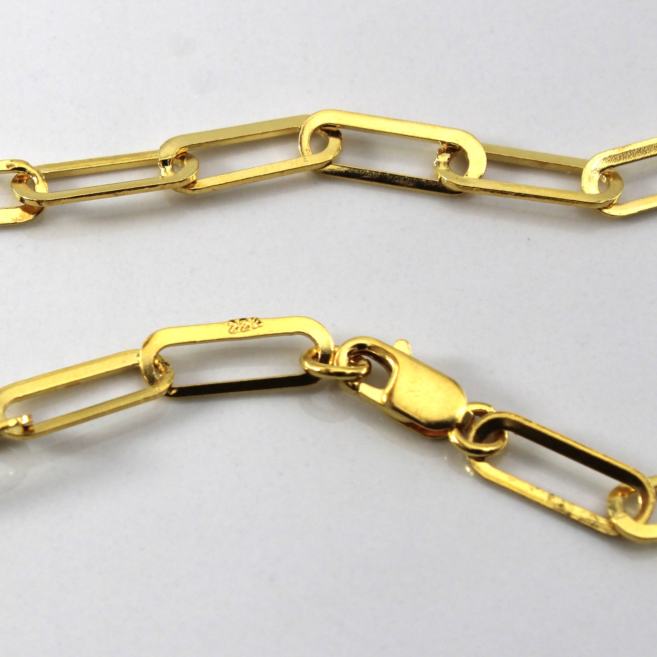 22k Yellow Gold Elongated Rolo Link Gold Chain | 24"|