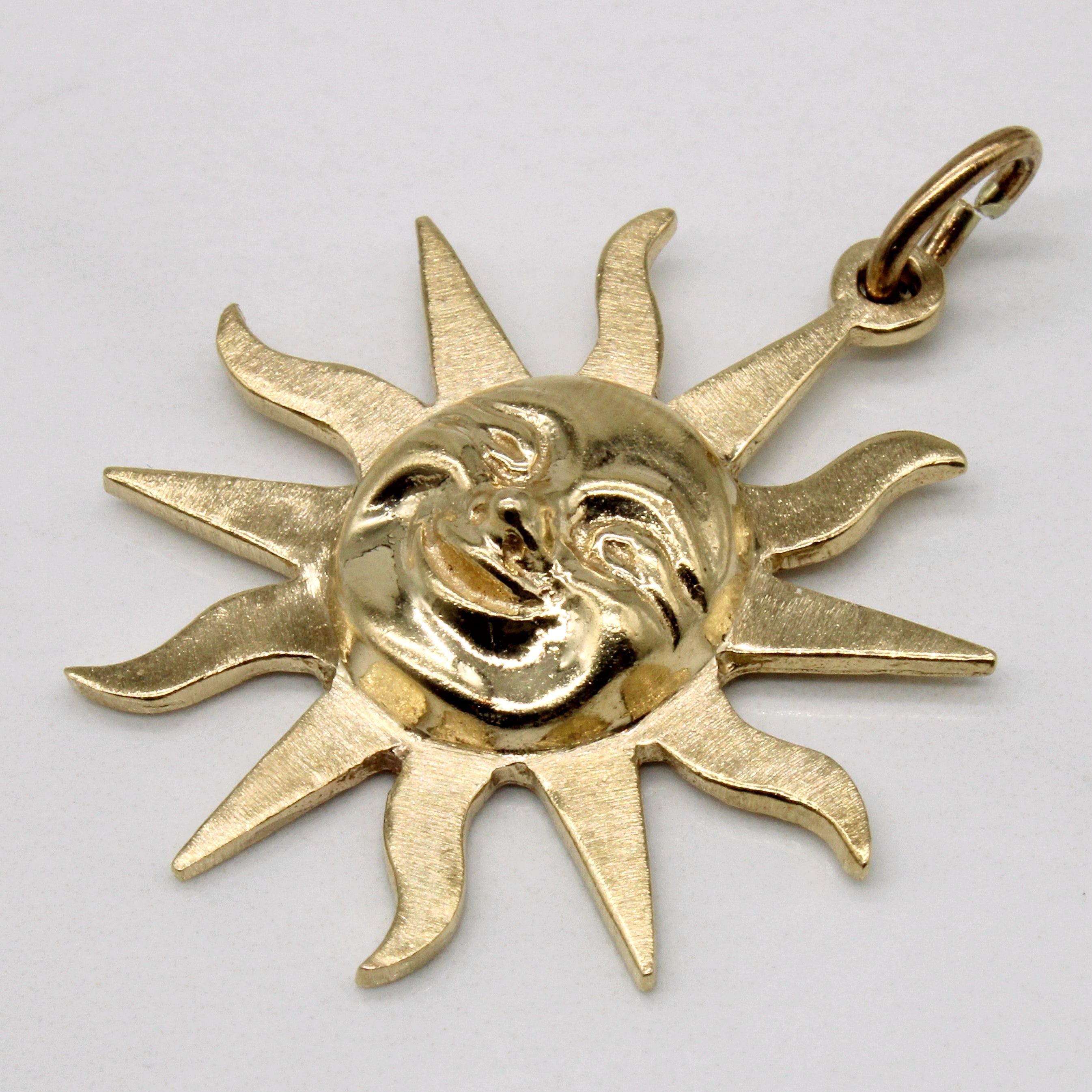 14k Yellow Gold Sun Pendant