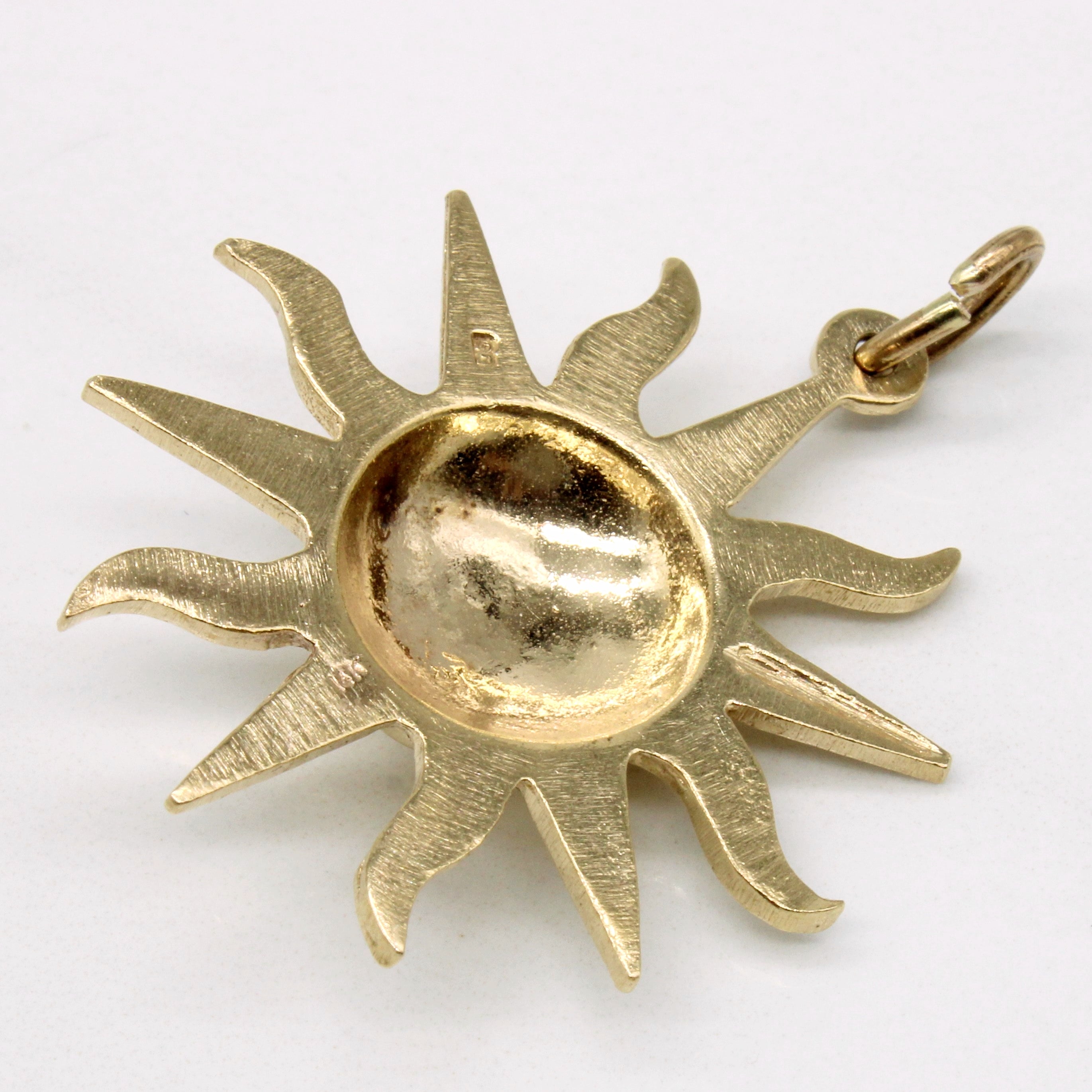 14k Yellow Gold Sun Pendant