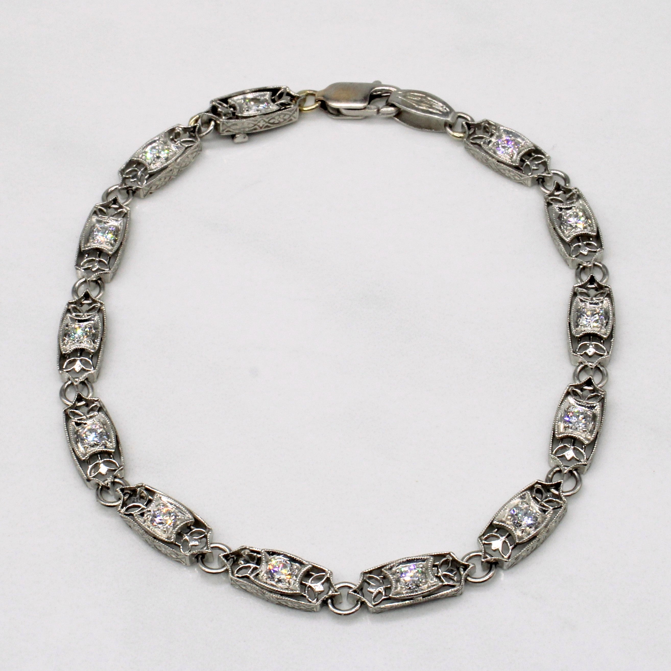 Bracelet en diamants d'inspiration Art déco | 0,91 ct | 7,25" | 