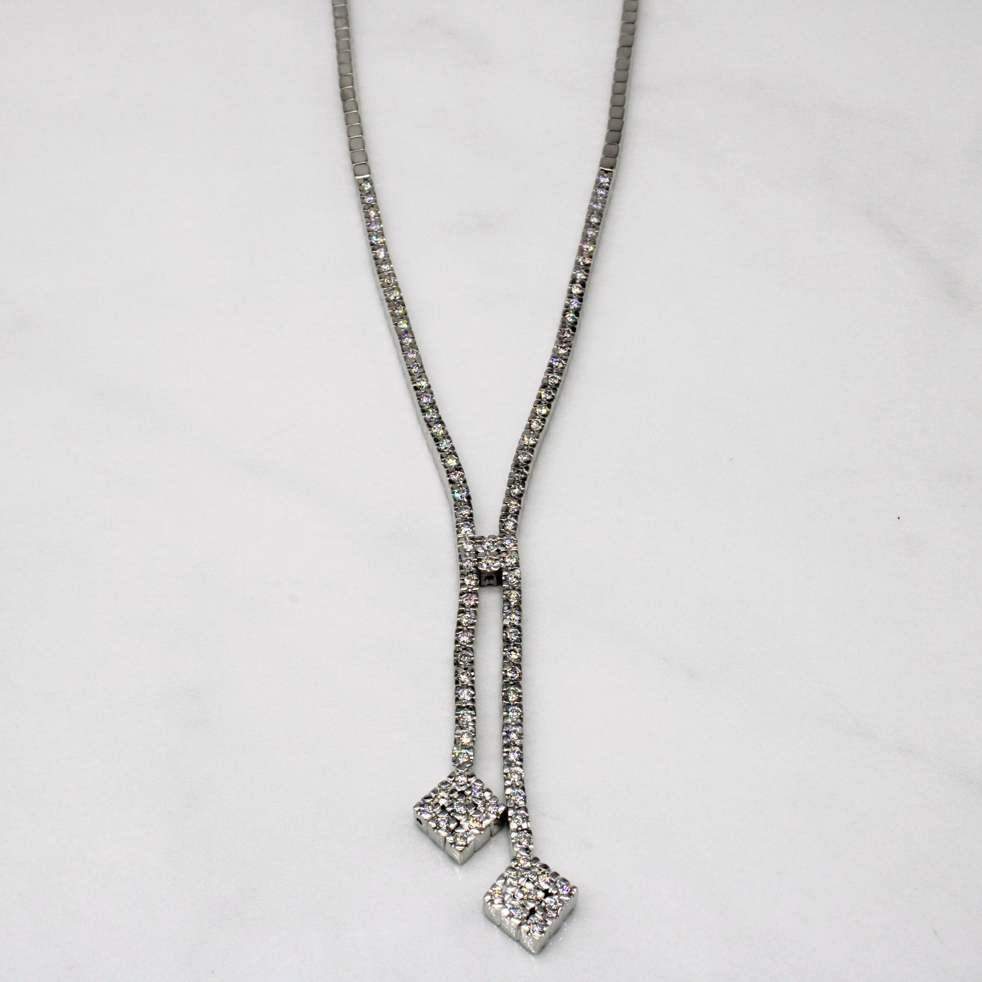 Diamond Drop Pendant Necklace | 1.13ctw | 17