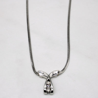 Tension Set Diamond Pendant Necklace | 0.25ctw | 16